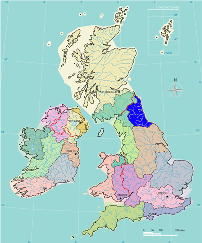 WFD - River Basin Districts in the UK and  Ireland